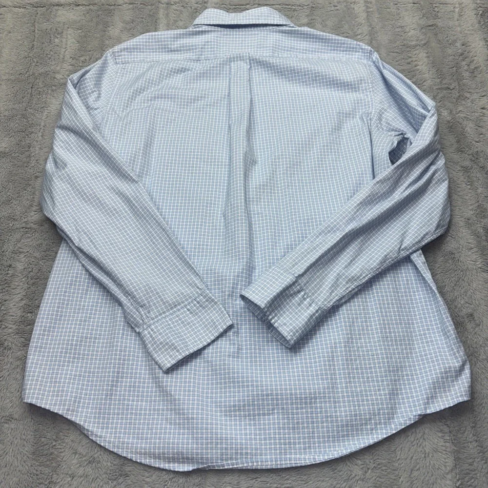Vineyard Vines Performance Slim Fit Murray Shirt Lg White Blue Check Plaid - Picture 6 of 7